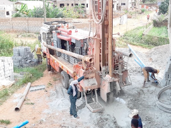 A drilling machine at work