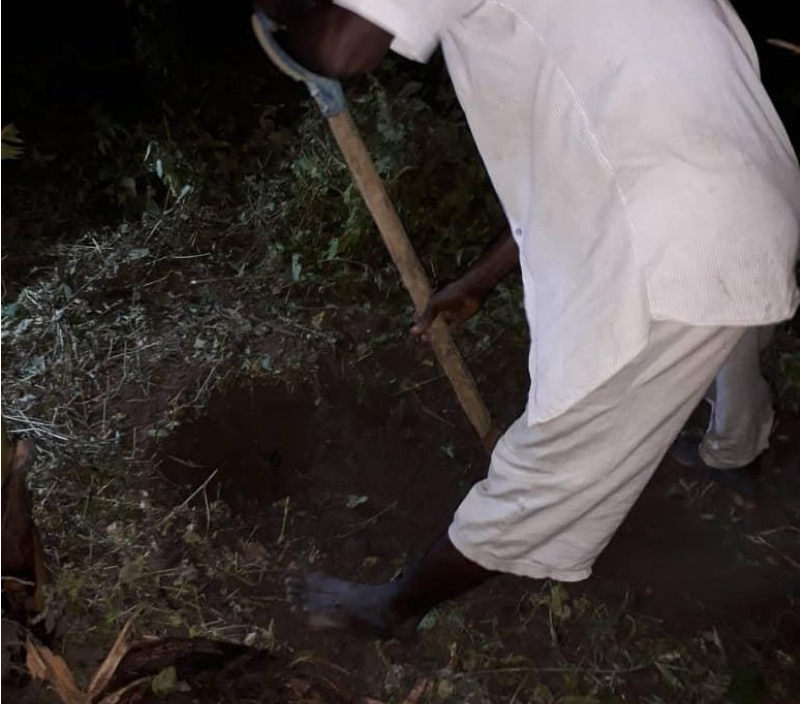 The grave where the 18-month-old baby was buried 