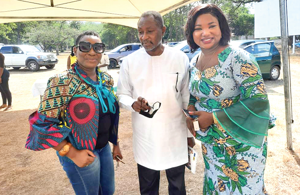 Mr Daniel Nii-Noi Adumuah (middle), the Adentan Municipal Chief Executive, with Mrs Fafape Ama Foe (right), Executive Director of IMSA, and Dr Genevieve Duncan-Obuobi, President of the Women Intelligentsia for Service and Excellence (WISE) Network