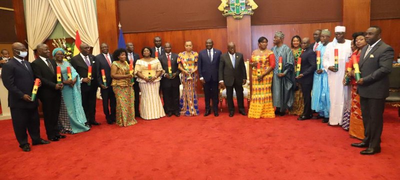 Prez Akufo-Addo presents credentials to 21 Ambassadors, High Commissioners