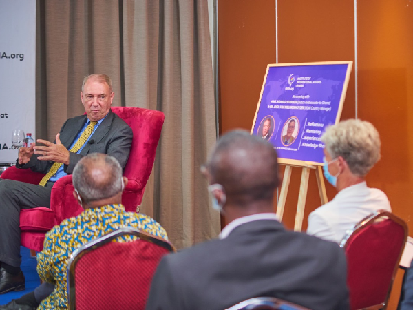 Ambassador Ronald Strikker makes a remark during the event