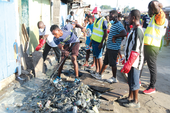 Graphic clean up exercise at Gbese Mantse