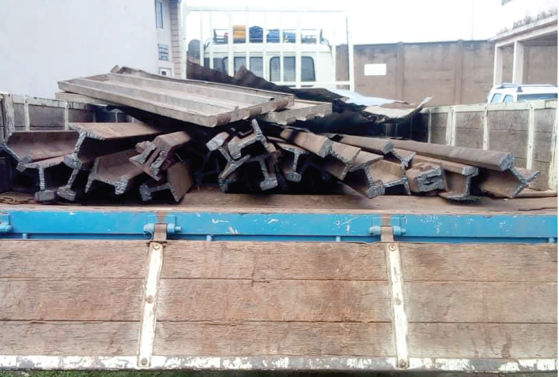 Some of the stolen rail sleepers