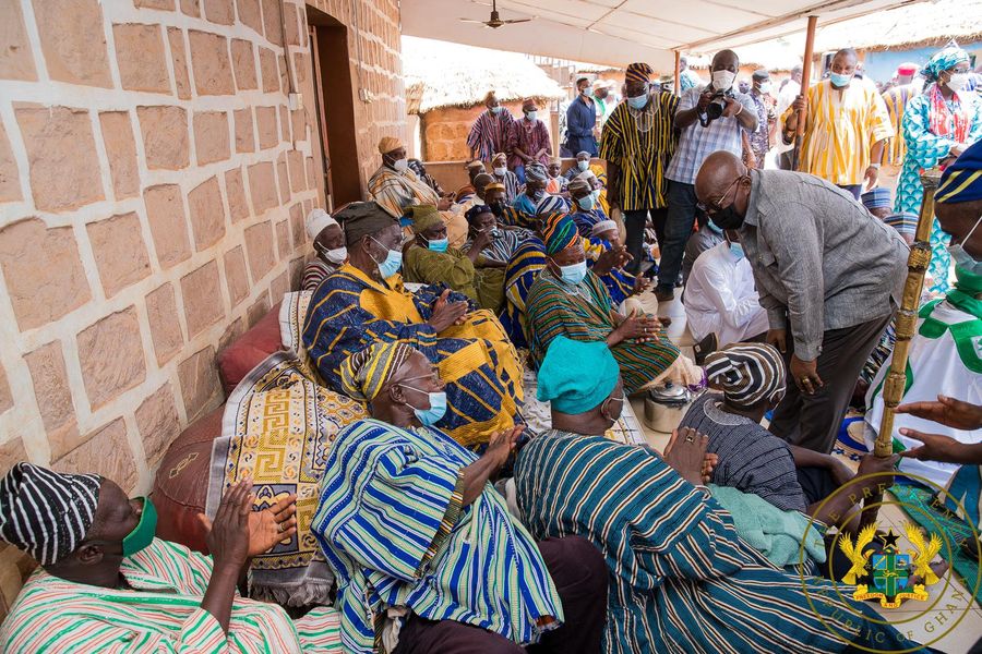 Naa Bohogu Abdulai Mahami Sheriga (arrowed), the Nayiri, with his elders at his palace