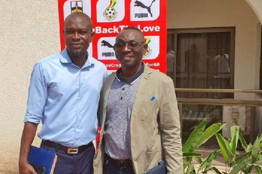Black Stars First Assistant Coach, David Duncan (right) with Charles Kwablan Akonnor