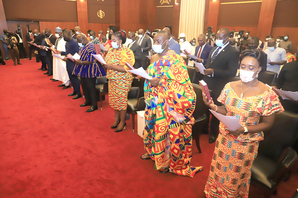 •Some deputy ministers swearing the oath of secrecy at the Jubilee House. 