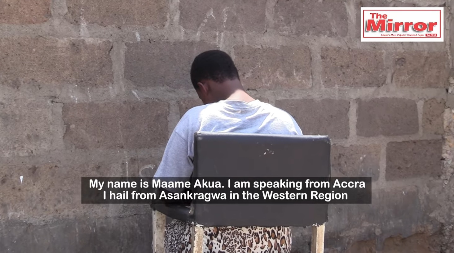Maame Akua’s home at night. She wakes up  at dawn and leaves the area before daylight because it is illegal to be there.