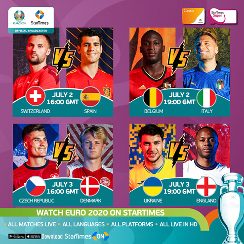 Euro 2020 on StarTimes: Belgium face tricky opponent in Italy; England take on Ukraine
