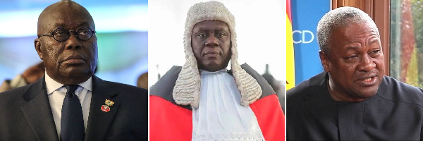    President Akufo-Addo, Justice Anin Yeboah — The Chief Justice, Former President John Mahama