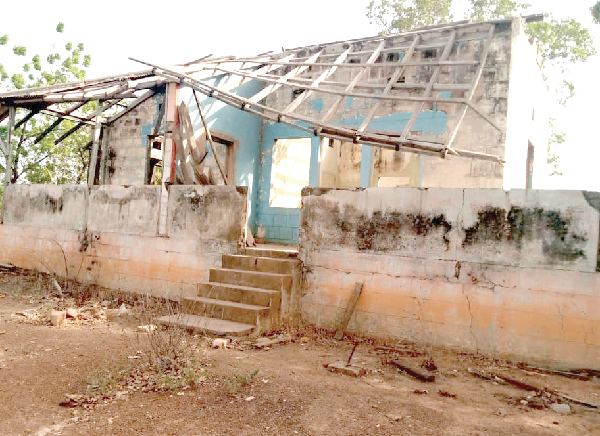 A portion of the dilapidated guest house at Karimenga 