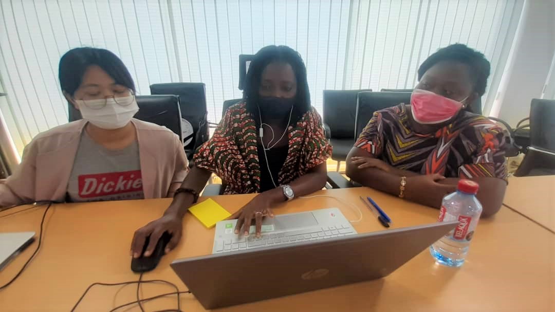 Ms. Da Eun Jung, Health Development Sector Manager (Left), Renny Lartey, Programme Officer (Middle) and  Ms Linda Egyir- Quainoo (right), Communications and External Relations Officer of Koica, Ghana