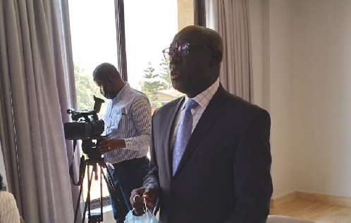  Mr. Dennis Karera, Ghana's Honorary Consul in Rwanda, adressing the Ghanaian business delegation 