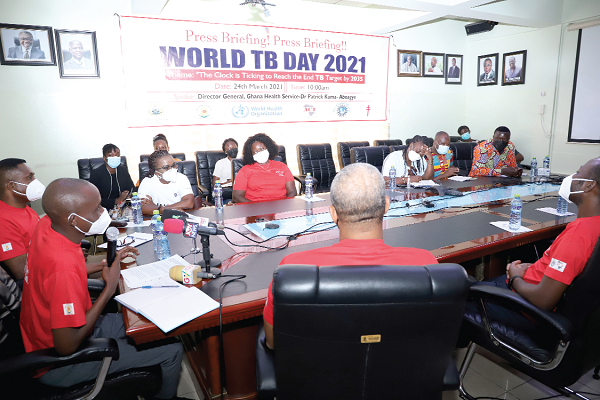 Dr Franklin Asiedu-Bekoe (left), Director of Public Health, GHS, briefing  participants in the event. Picture: EDNA SALVO-KOTEY