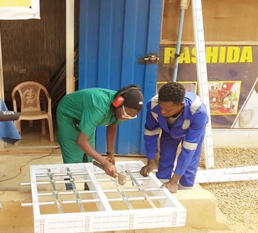 Ms Iddrisu (left) at work with one of her apprentices