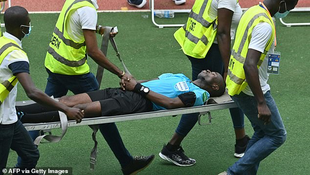 Referee Charles Bulu collapsed in the Ivory Coast's game with Ethiopia and was carried off