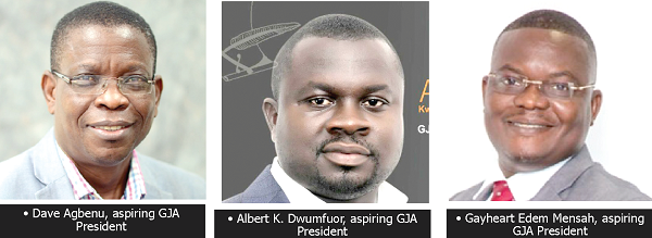 Gayheart Mensah (extreme left) to contest for the Presidency of the Ghana Journalists Association