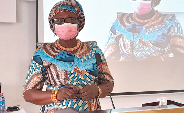 • Ms Justina Owusu-Banahene, the Bono Regional Minister,  addressing the participants in Sunyani