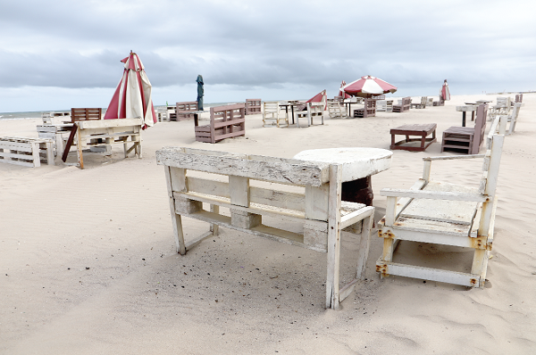 The deserted beach on May Day