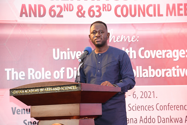 Mr Daniel Marfo, Country Lead of Zipline International, delivering his address at the Annual General Meeting and Scientific Symposium of WAPCP