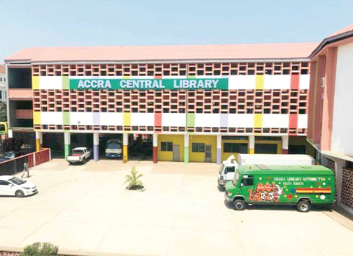 An aerial views of the Accra Central Library
