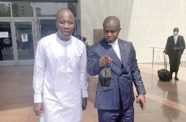 Mr Mahama Ayariga (left) with Mr Godwin Edudzi Tamaklo, his lawyer