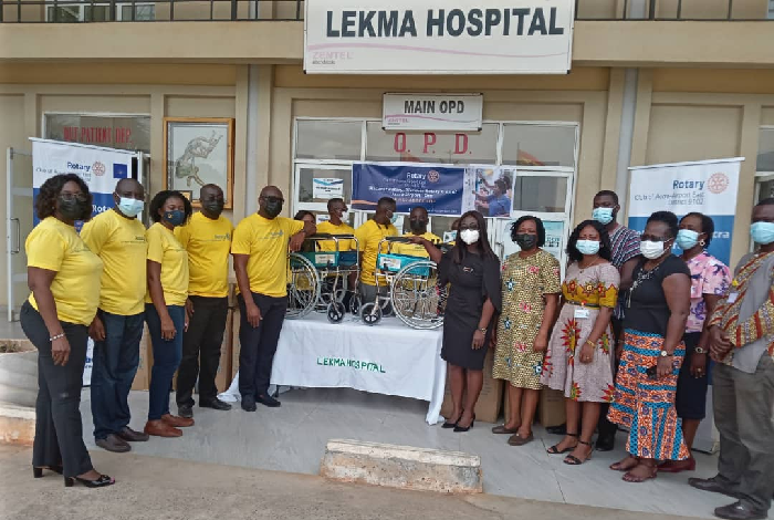 Rotary Club of Accra-Airport East presents wheelchairs to LEKMA hospital - Vimarsana News