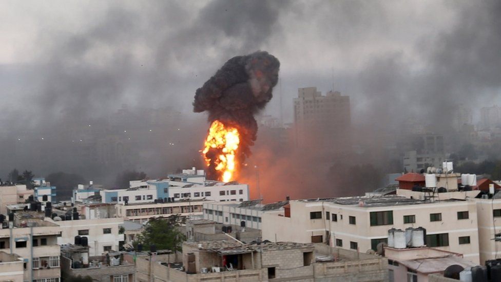 The Israeli military says its strikes on Gaza are the largest since 2014