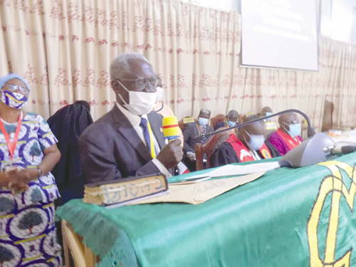 Mr Yaw Osafo-Maafo delivering his address at the ceremony
