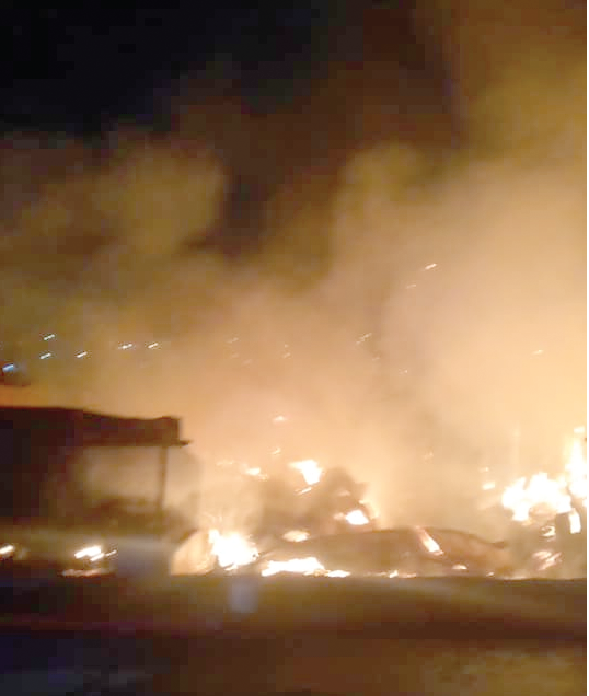 The Krofuom Market in flames
