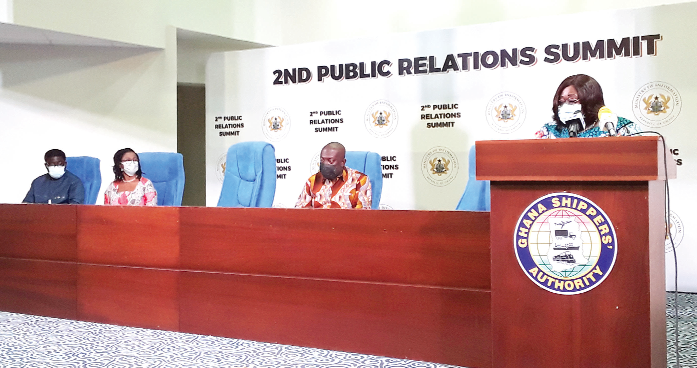 The Chief of Staff, Mrs Akosua Frema Osei-Opare, addressing the summit
