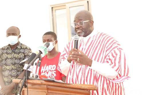 Nana Ofori Owusu, National Chairman of the Progressive People’s Party, addressing participants at the media briefing. Picture: EDNA SALVO-KOTEY