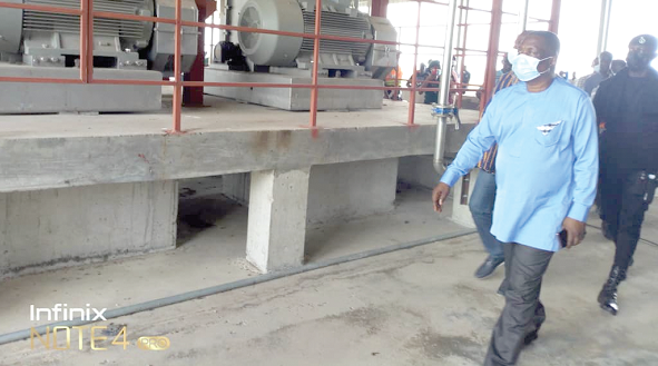  Mr Akwasi Adu-Gyan, the Bono East Regional Minister, inspecting facilities at the factory. 