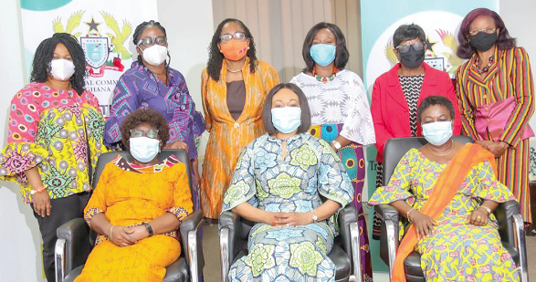• Mrs Jean Mensa (seated middle) with the delegation of the Network for Women’s Rights