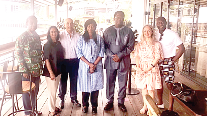  Dr Joseph Agoe (3rd right), Ghana’s High Commissioner to Australia, with Dr Jessica Gallagher (4th right), the Pro Vice-Chancellor for Global Engagements and Entrepreneurship at the University of Queensland, and other officials of the university