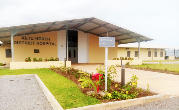 The front view of the hospital. 