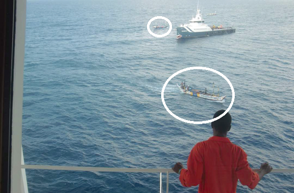 Fishermen invade offshore installations