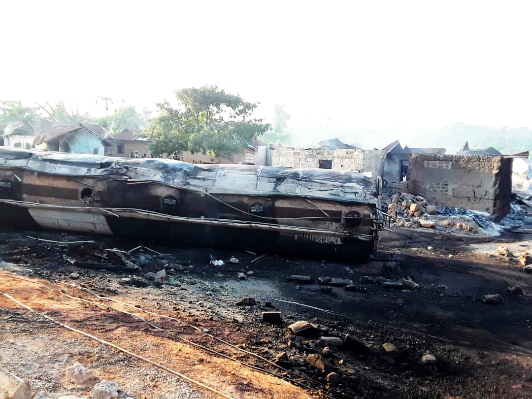 The burnt tanker