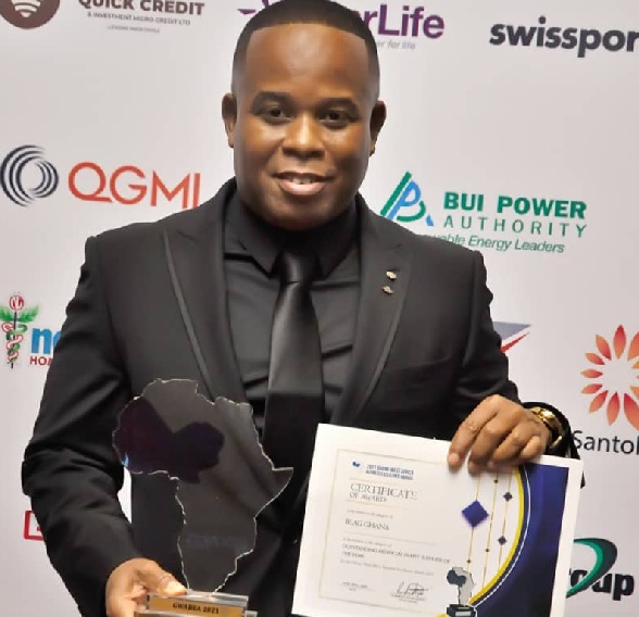 Mr Eddie Dankwa, Chief Operating Officer of BLAG Ghana, with the award