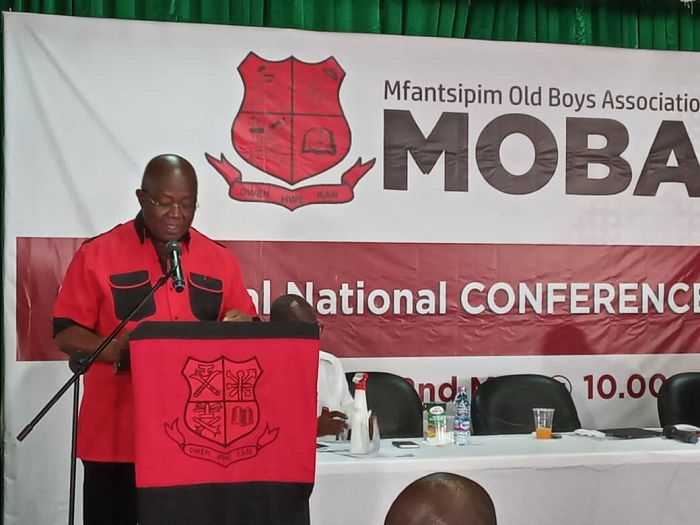 The MOBA Ebusuapanyin Capt. Paul Forjoe delivering his address