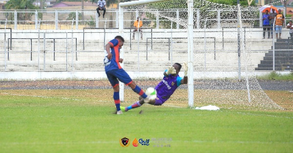 Legon Cities' Issaka Mohammed scored from a rebound to hand his team a vital away win