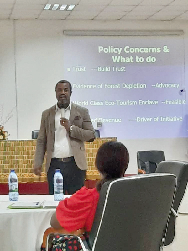 Prof. Amoah making a presentation