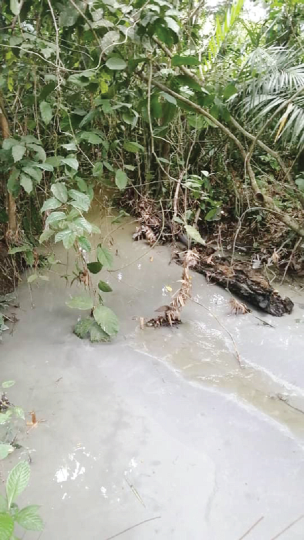 A galamsey site at Akyem Akokoaso 