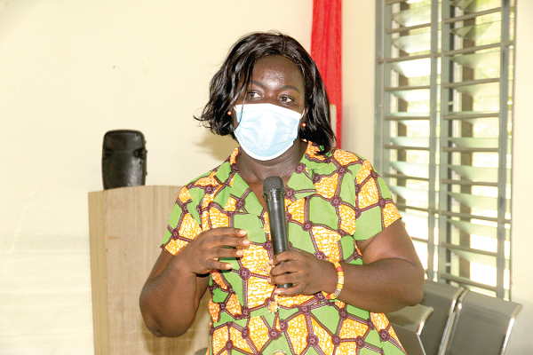 Efua Commeh, acting Programmes Manager,Non Communicable Diseases, GHS, making a presentation. Picture: ESTHER ADJEI 