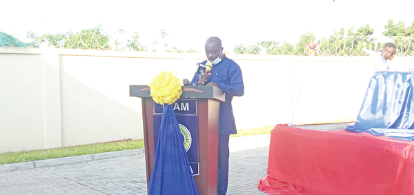 Mr Kwame Agyeman-Budu, the Managing Director of ECG,  delivering his speech at the opening of the facilities