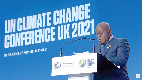 Prez Akufo-Addo delivering his address on climate change