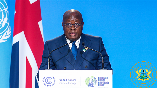 President Nana Addo Dankwa Akufo-Addo addressing the COP26
