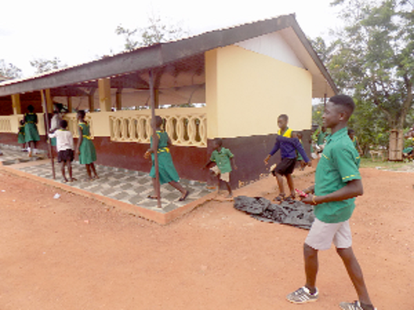 The front view of the new classroom block