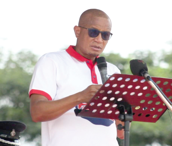 Dr Mustapha Hamid, CEO of National Petroleum Authority, speaking at the durbar