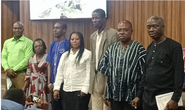 From right to left: Mr Ndabiah, Nana, Mr Laryea, Ms Apawu-Bri, Mr Dei, Ms Eshun and Mr Safiwu