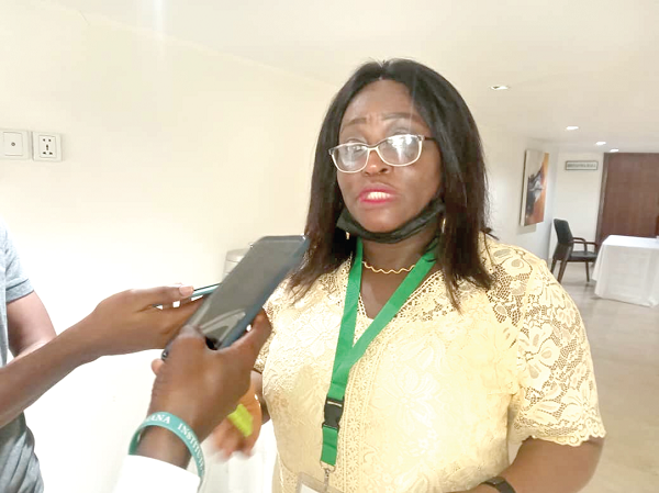 Dr Rose Suniso Maxwell Gidado, Assistant Director of the Agricultural Biotechnology Department at the National Biotechnology Development Agency in Nigeria, speaking to journalists